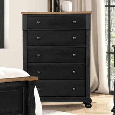 Neue Mills Chest In Farmhouse Black and Rustic Oak