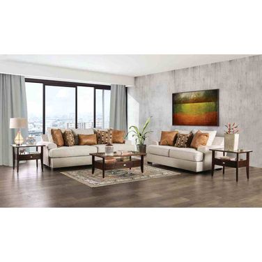 New Meadows Living Room Set In Sand and Caramel