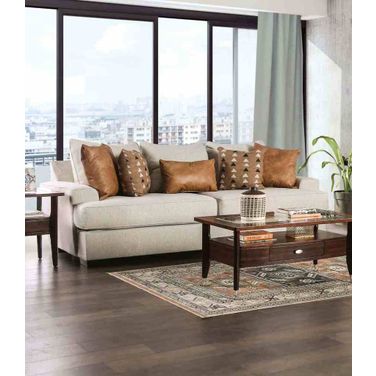 New Meadows Sofa In Sand and Caramel