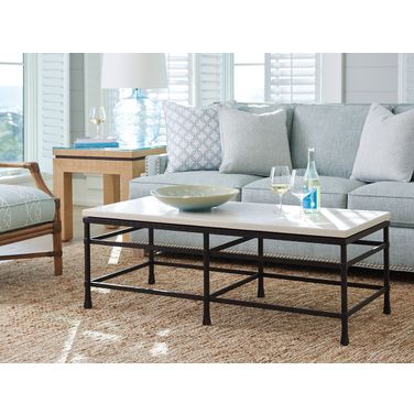 Newport Sandstone Breakwater Metal And Stone Occasional Table Set By Barclay Butera