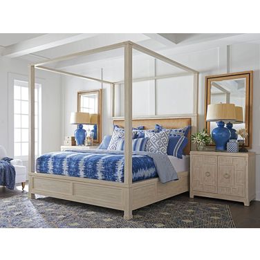 Newport Sailcloth Shorecliff Canopy Bedroom Set By Barclay Butera