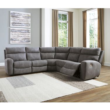 Next-Gen DuraPella 5-Piece Power Reclining Sectional In Slate