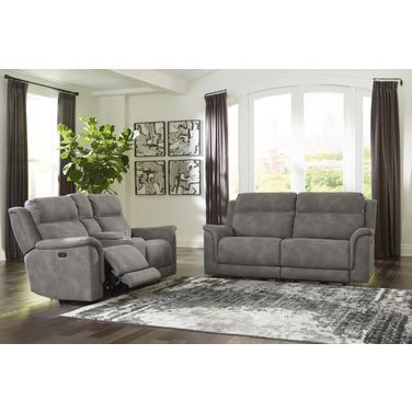 Next-Gen Durapella Power Reclining Living Room Set In Slate