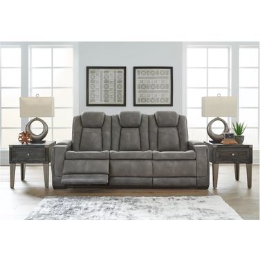 Next-Gen Durapella Power Reclining Sofa With Adjustable Headrest In Slate