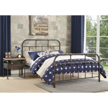 Nicipolis Sandy Gray Full Metal Bed