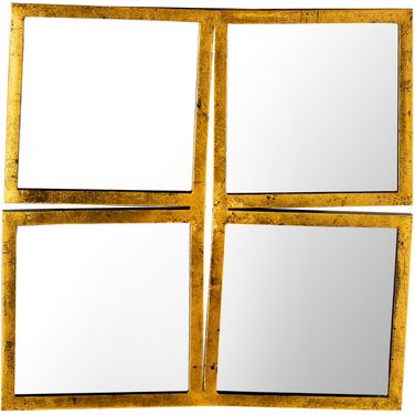Nico Iron Wall Mirror In Clear and Gold
