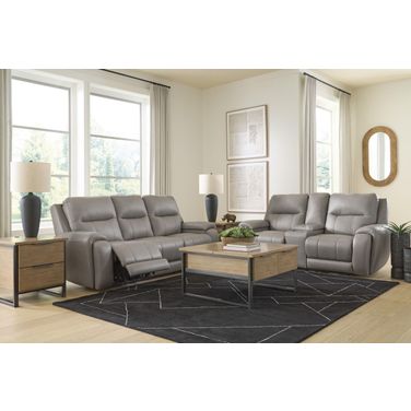 Nightfall Mania Power Reclining Living Room Set with Audio Seating In Ash