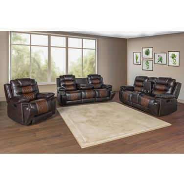 Nikko Manual Living Room Set In Brown