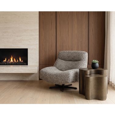 Nobu Swivel Lounge Chair In Nuvola Shale