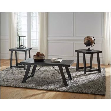 Noorbrook Black/Pewter 3 Piece Occasional Table Set