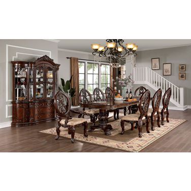 Normandy Dining Room Set In Brown Cherry