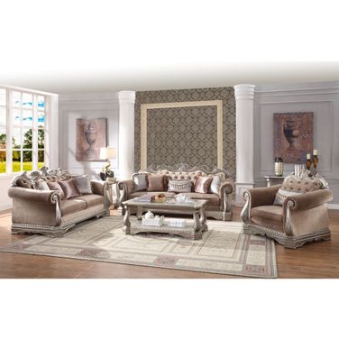 Northville Living Room Set In Antique Silver