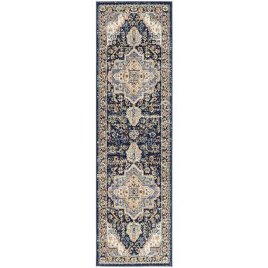 Nourison Essentials Persian 2'2" x 14' Rug In Navy
