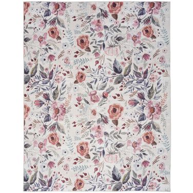 Nourison Washables 8' x 10' Indoor Rug In Ivory and Pink