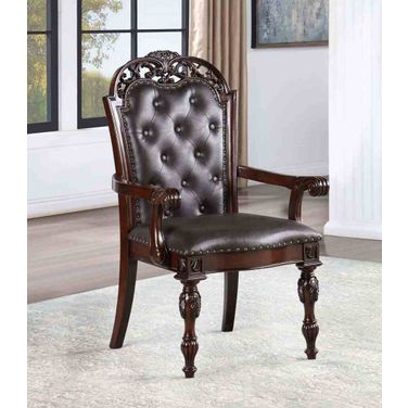 Nouvelle Arm Chair Set of 2 In Brown Cherry and Espresso
