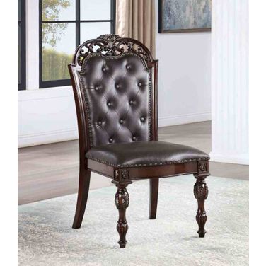 Nouvelle Side Chair Set of 2 In Brown Cherry and Espresso
