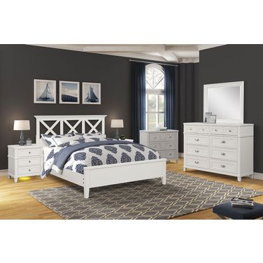 Nova II Panel Bedroom Set (White)
