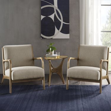 Novak Lounge Chair Set of 2 In Taupe