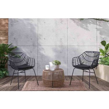 Nya Patio Chair Set of 2 In Black