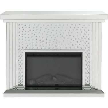 Nysa Mirrored and Faux Crystals 40" Fireplace