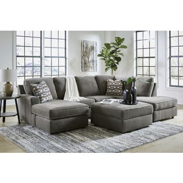 O'Phannon 2-Piece RAF Sectional and Ottoman In Putty