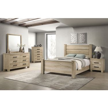 Oakglen Panel Bedroom Set In Weathered Oak