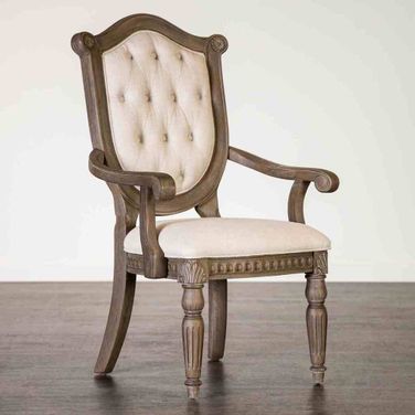 Oakham Arm Chair Set of 2 In Weathered Oak In Beige
