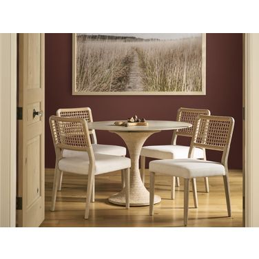 Oasis Dining Room Set In Natual and Travertine