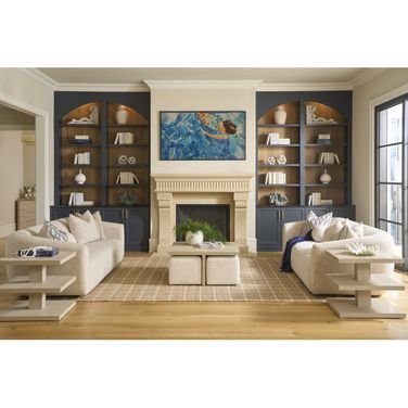 Oasis Occasional Table Set with Ottomans In Dockside Tan