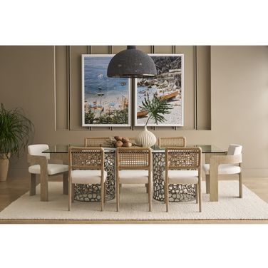Oasis Retangle Dining Room Set In Antique Nickel