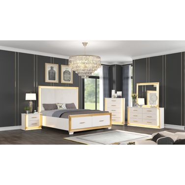 Obsession 5 PC Queen Bedroom Set Made with Wood In White