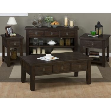 Kona Grove Rustic Chocolate Occasional Table Set