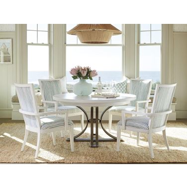 Ocean Breeze Sand Savannah Round Extendable Dining Room Set