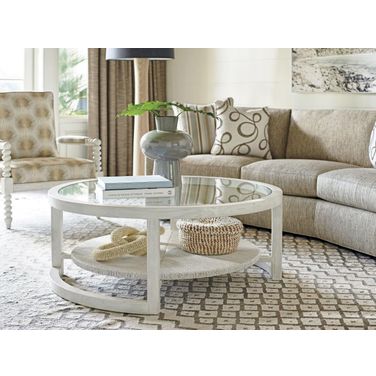 Ocean Breeze Sand Pompano Round Occasional Table Set