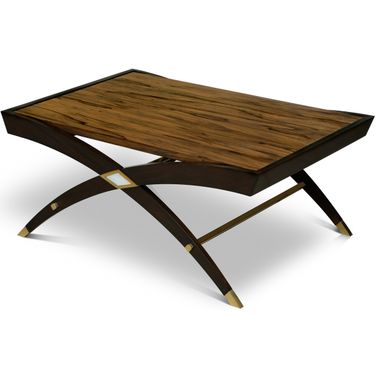 Ofram Cocktail Table In Brown/Black/Brass