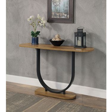 Olbia Sofa Table In Rustic Oak and Sand Black