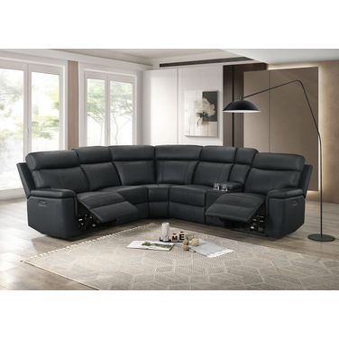 Oliverus Power Sectional In Black