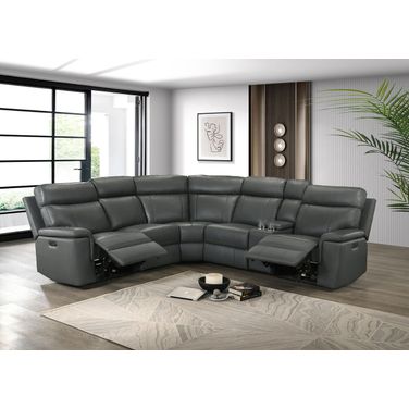 Oliverus Power Sectional In Dark Gray