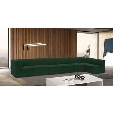 Ollie Boucle Fabric 7 Piece Modular Sectional In Green
