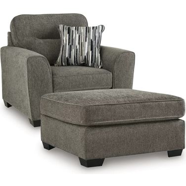 Olten Oversized Chair and Accent Ottoman In Graphite