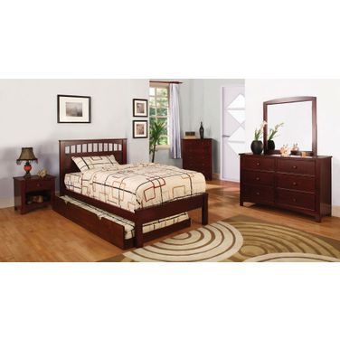 Omnus Youth Bedroom Set w/Carus Bed (Cherry)