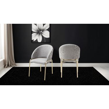 Onyx Dining Chair Set of 2 In Dark Gray and Gold