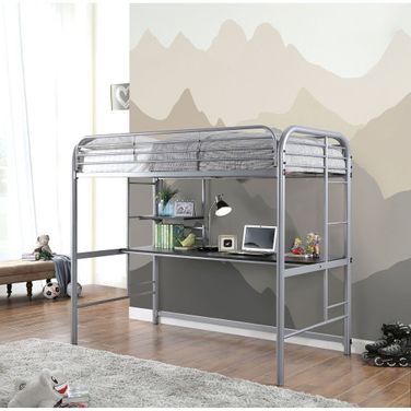 Opal Twin Loft Bed In Silver