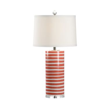 Orange Banded Lamp In White and Orange