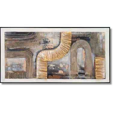 Organic Arches Textural Abstract Canvas Wall Art In Gold