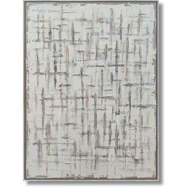 Organic Urban Mist Textured Abstraction Canvas Wall Art In Metallic Multicolor