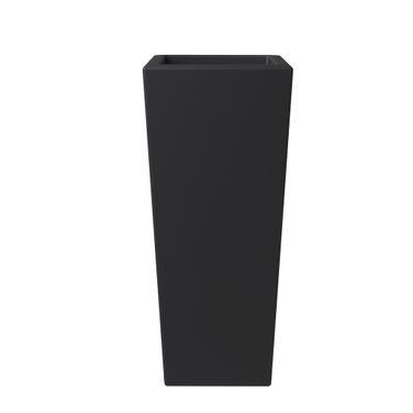 Orna Poly Stone Planter 17.7 Dia. Planter In Black