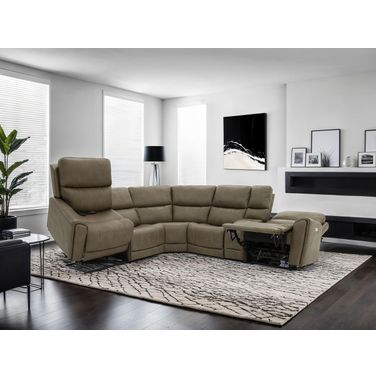 Orpheus Power Sectional with Lift Chair In Brown