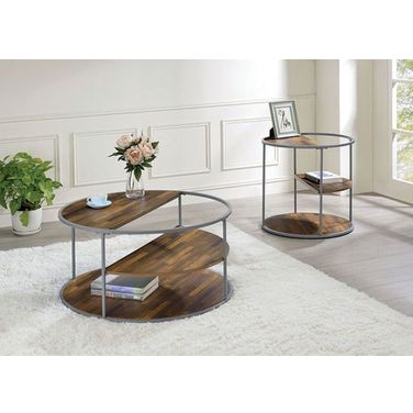 Orrin Gray And Walnut Occasional Table Set