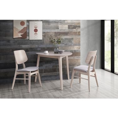 Oscar Corner Dining Room Set In White Ash